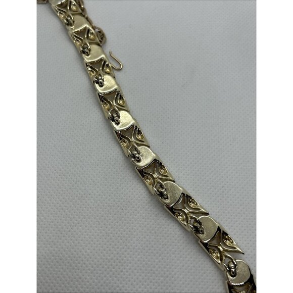 Vintage Gold Tone Mother Of Pearl Necklace 1950s Unsigned - Picture 4 of 8